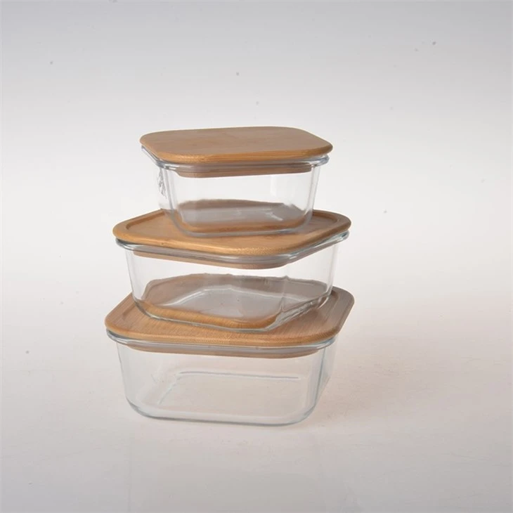 Kitchen Storage Container Set With Bamboo Lids
