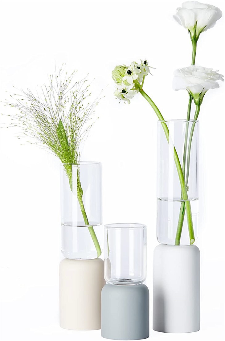 گلدان شیشه ای شفاف مینیمالیستی