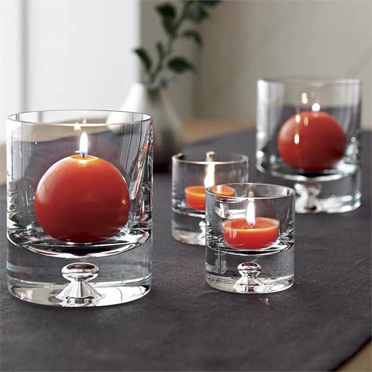 Clear Glass Cylinder Vases Candle Holder