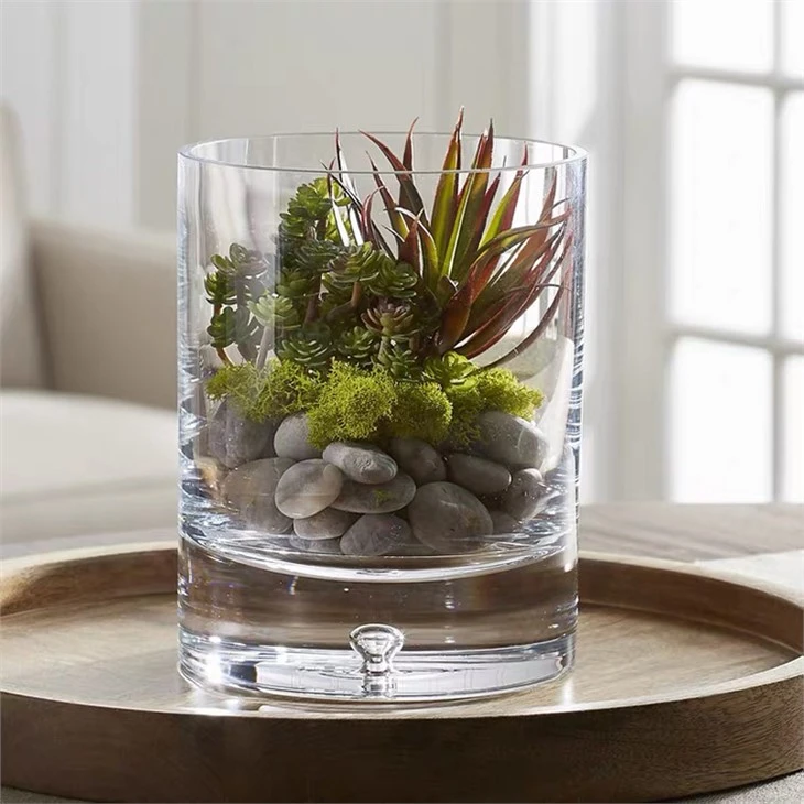 Clear Glass Cylinder Vases Candle Holder