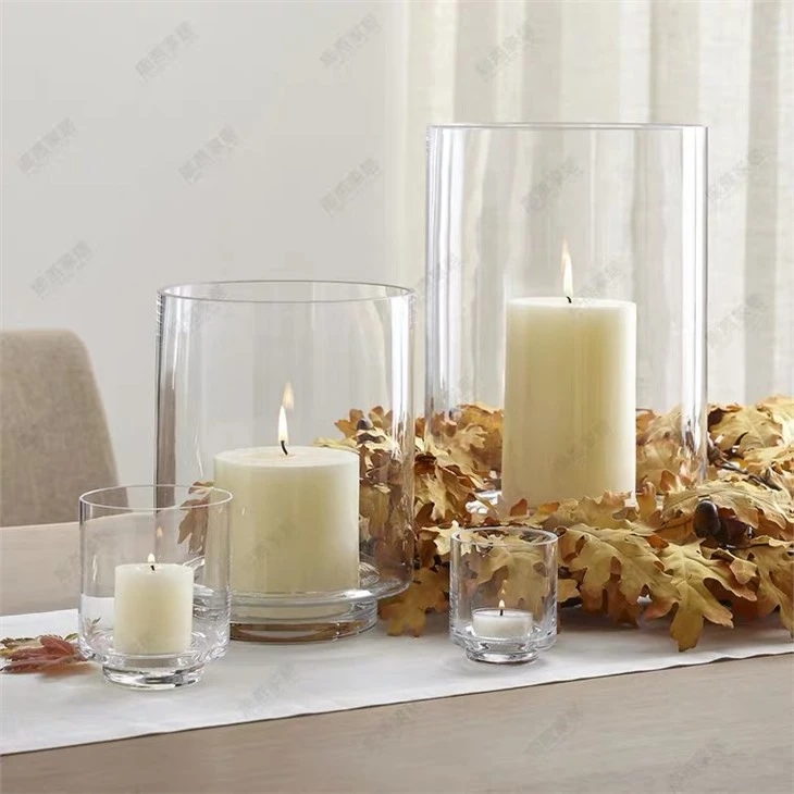 Clear Glass Cylinder Vases Candle Holder